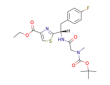 2-[1-[2-(<i>tert</i>-butoxycarbonyl-methyl-amino)-acetylamino]-2-(4-fluoro-phenyl)-ethyl]-thiazole-4-carboxylic acid ethyl ester