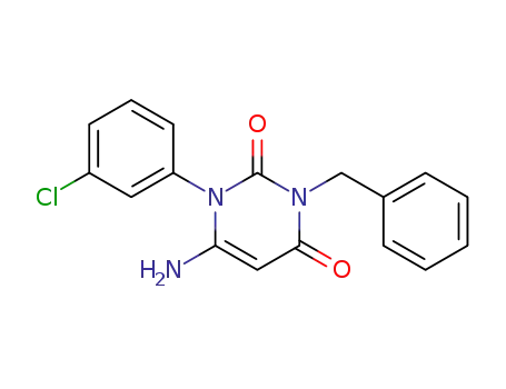 2,4(1H,3H)-Pyrimidinedione,
6-amino-1-(3-chlorophenyl)-3-(phenylmethyl)-