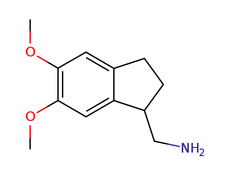 Molecular Structure of 139452-26-9 (1H-Indene-1-methanamine, 2,3-dihydro-5,6-dimethoxy-)