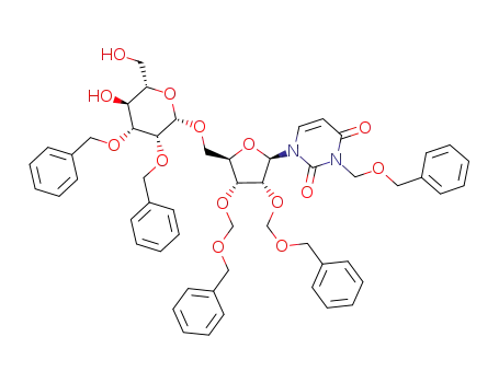 3-Benzyloxymethyl-1-[(2R,3R,4R,5R)-3,4-bis-benzyloxymethoxy-5-((2S,3R,4R,5S,6S)-3,4-bis-benzyloxy-5-hydroxy-6-hydroxymethyl-tetrahydro-pyran-2-yloxymethyl)-tetrahydro-furan-2-yl]-1H-pyrimidine-2,4-dione