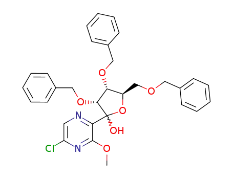 (3R,4R,5R)-3,4-Bis-benzyloxy-5-benzyloxymethyl-2-(5-chloro-3-methoxy-pyrazin-2-yl)-tetrahydro-furan-2-ol