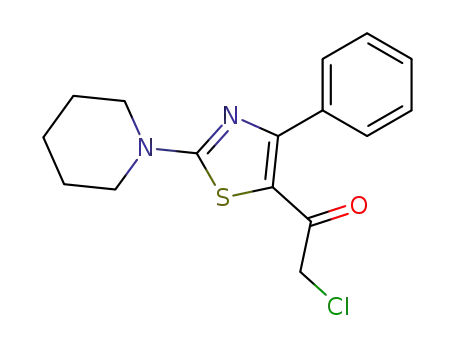 Molecular Structure of 209049-89-8 (2-chloro-1-(4-phenyl-2-(piperidin-1-yl)thiazol-5-yl)ethanone)