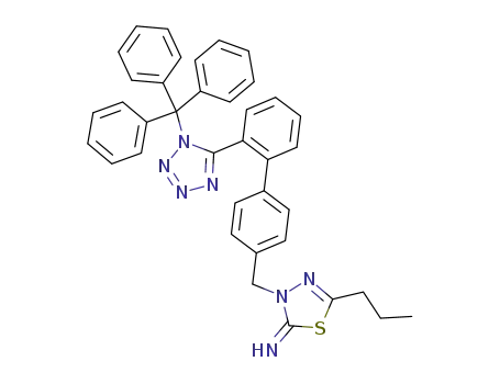 5-propyl-3-[2'-(1-trityl-1<i>H</i>-tetrazol-5-yl)-biphenyl-4-ylmethyl]-3<i>H</i>-[1,3,4]thiadiazol-2-ylideneamine