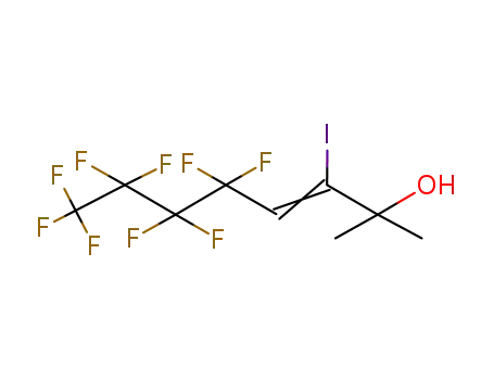 Molecular Structure of 144295-00-1 (3-Octen-2-ol, 5,5,6,6,7,7,8,8,8-nonafluoro-3-iodo-2-methyl-)