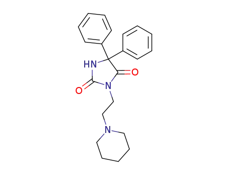 Molecular Structure of 63381-77-1 (2,4-Imidazolidinedione, 5,5-diphenyl-3-[2-(1-piperidinyl)ethyl]-)