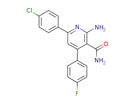 Molecular Structure of 190319-70-1 (3-Pyridinecarboxamide, 2-amino-6-(4-chlorophenyl)-4-(4-fluorophenyl)-)