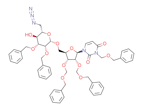 1-[(2R,3R,4R,5R)-5-((2S,3R,4R,5S,6S)-6-Azidomethyl-3,4-bis-benzyloxy-5-hydroxy-tetrahydro-pyran-2-yloxymethyl)-3,4-bis-benzyloxymethoxy-tetrahydro-furan-2-yl]-3-benzyloxymethyl-1H-pyrimidine-2,4-dione