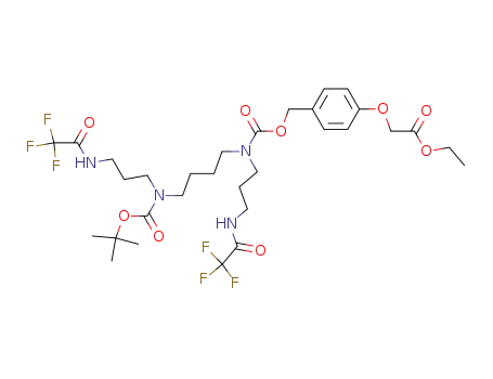 [4-({(4-{tert-Butoxycarbonyl-[3-(2,2,2-trifluoro-acetylamino)-propyl]-amino}-butyl)-[3-(2,2,2-trifluoro-acetylamino)-propyl]-carbamoyloxy}-methyl)-phenoxy]-acetic acid ethyl ester