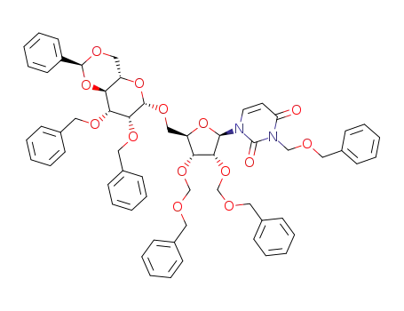 3-Benzyloxymethyl-1-[(2R,3R,4R,5R)-3,4-bis-benzyloxymethoxy-5-((2S,4aS,6S,7R,8R,8aS)-7,8-bis-benzyloxy-2-phenyl-hexahydro-pyrano[3,2-d][1,3]dioxin-6-yloxymethyl)-tetrahydro-furan-2-yl]-1H-pyrimidine-2,4-dione