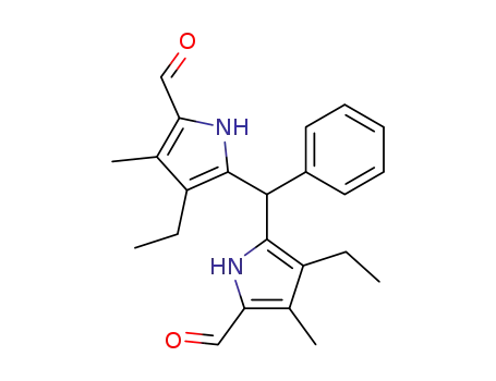 Molecular Structure of 161690-43-3 (1H-Pyrrole-2-carboxaldehyde,
5,5'-(phenylmethylene)bis[4-ethyl-3-methyl-)