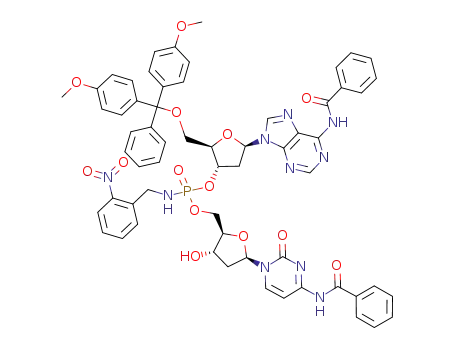 (2-Nitro-benzyl)-phosphoramidic acid (2R,3S,5R)-5-(4-benzoylamino-2-oxo-2H-pyrimidin-1-yl)-3-hydroxy-tetrahydro-furan-2-ylmethyl ester (2R,3S,5R)-5-(6-benzoylamino-purin-9-yl)-2-[bis-(4-methoxy-phenyl)-phenyl-methoxymethyl]-tetrahydro-furan-3-yl ester