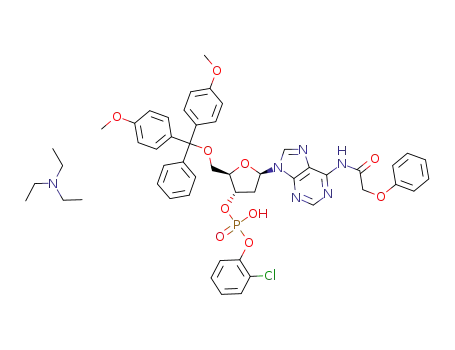 Phosphoric acid (2R,3S,5R)-2-[bis-(4-methoxy-phenyl)-phenyl-methoxymethyl]-5-[6-(2-phenoxy-acetylamino)-purin-9-yl]-tetrahydro-furan-3-yl ester 2-chloro-phenyl ester; compound with triethyl-amine