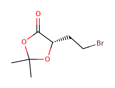 Molecular Structure of 193538-54-4 (1,3-Dioxolan-4-one, 5-(2-bromoethyl)-2,2-dimethyl-, (S)-)
