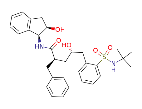 Benzenepentanamide, N-((1S,2R)-2,3-dihydro-2-hydroxy-1H-inden-1-yl)-2-(((1,1-dimethylethyl)amino)sulfonyl)-gamma-hydroxy-alpha-(phenylmethyl)-, (alphaR,gammaS)-