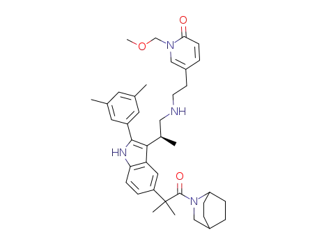 5-(2-{2-[5-[2-(2-aza-bicyclo[2.2.2]oct-2-yl)-1,1-dimethyl-2-oxo-ethyl]-2-(3,5-dimethyl-phenyl)-1<i>H</i>-indol-3-yl]-propylamino}-ethyl)-1-methoxymethyl-1<i>H</i>-pyridin-2-one