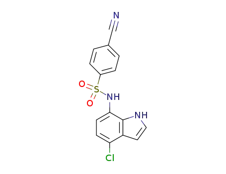 Molecular Structure of 292635-80-4 (Benzenesulfonamide, N-(4-chloro-1H-indol-7-yl)-4-cyano-)