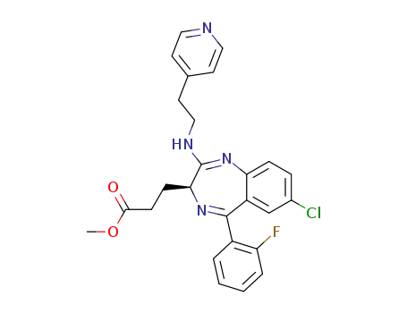 3-[7-chloro-5-(2-fluoro-phenyl)-2-(2-pyridin-4-yl-ethylamino)-3<i>H</i>-benzo[<i>e</i>][1,4]diazepin-3-yl]-propionic acid methyl ester