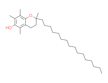 Molecular Structure of 86646-82-4 (2H-1-Benzopyran-6-ol, 2-hexadecyl-3,4-dihydro-2,5,7,8-tetramethyl-)