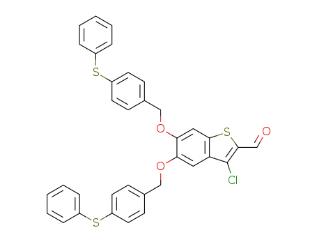 3-chloro-5,6-bis-(4-phenylsulfanyl-benzyloxy)-benzo[<i>b</i>]thiophene-2-carbaldehyde