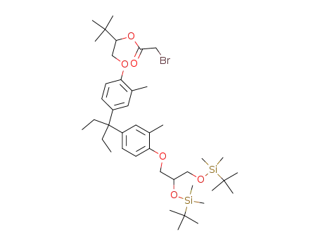 bromo-acetic acid 1-[4-(1-{4-[2,3-bis-(<i>tert</i>-butyl-dimethyl-silanyloxy)-propoxy]-3-methyl-phenyl}-1-ethyl-propyl)-2-methyl-phenoxymethyl]-2,2-dimethyl-propyl ester