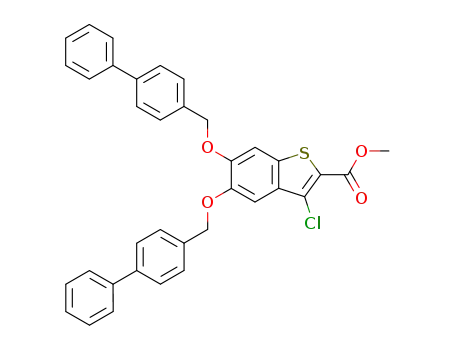 5,6-bis-(biphenyl-4-ylmethoxy)-3-chloro-benzo[<i>b</i>]thiophene-2-carboxylic acid methyl ester