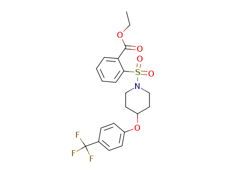 Benzoic acid, 2-[[4-[4-(trifluoromethyl)phenoxy]-1-piperidinyl]sulfonyl]-,
ethyl ester