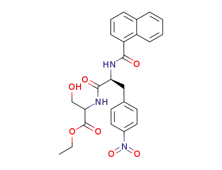 Molecular Structure of 360570-01-0 (3-Hydroxy-2-[(S)-2-[(naphthalene-1-carbonyl)-amino]-3-(4-nitro-phenyl)-propionylamino]-propionic acid ethyl ester)