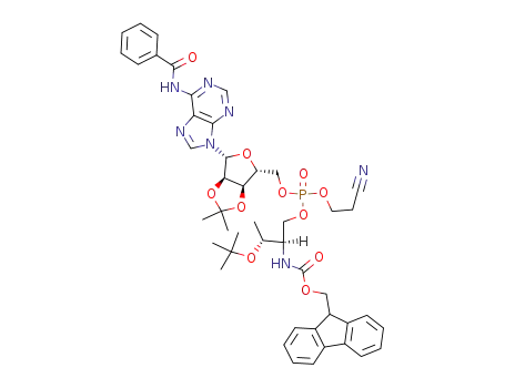 {(1R,2R)-1-[[(3aR,4R,6R,6aR)-6-(6-Benzoylamino-purin-9-yl)-2,2-dimethyl-tetrahydro-furo[3,4-d][1,3]dioxol-4-ylmethoxy]-(2-cyano-ethoxy)-phosphoryloxymethyl]-2-tert-butoxy-propyl}-carbamic acid 9H-fluoren-9-ylmethyl ester