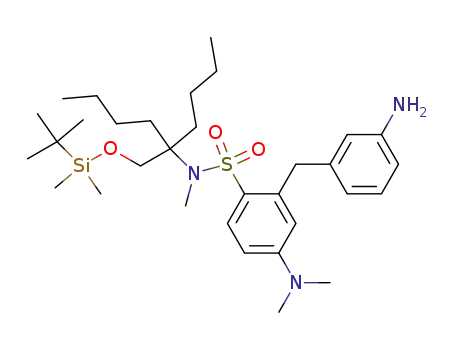 Benzenesulfonamide,
2-[(3-aminophenyl)methyl]-N-[1-butyl-1-[[[(1,1-dimethylethyl)dimethylsilyl]
oxy]methyl]pentyl]-4-(dimethylamino)-N-methyl-