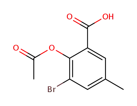 Molecular Structure of 17746-76-8 (3-Brom-2-acetoxy-5-methyl-benzoesaeure)