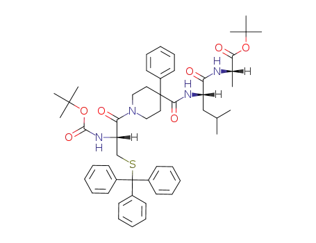 2-(2-{[1-(2-<i>tert</i>-butoxycarbonylamino-3-tritylsulfanyl-propionyl)-4-phenyl-piperidine-4-carbonyl]-amino}-4-methyl-pentanoylamino)-propionic acid <i>tert</i>-butyl ester