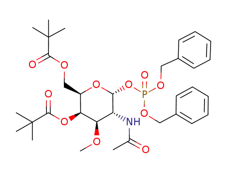 2,2-Dimethyl-propionic acid (2R,3R,4R,5R,6R)-5-acetylamino-6-(bis-benzyloxy-phosphoryloxy)-2-(2,2-dimethyl-propionyloxymethyl)-4-methoxy-tetrahydro-pyran-3-yl ester