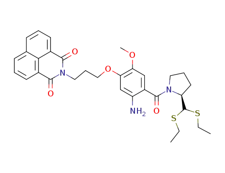 2-(3-{5-amino-4-[2-(bis-ethylsulfanyl-methyl)-pyrrolidine-1-carbonyl]-2-methoxy-phenoxy}-propyl)-benzo[<i>de</i>]isoquinoline-1,3-dione