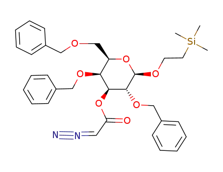 Diazo-acetic acid (2R,3S,4S,5R,6R)-3,5-bis-benzyloxy-2-benzyloxymethyl-6-(2-trimethylsilanyl-ethoxy)-tetrahydro-pyran-4-yl ester