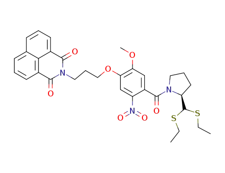 2-(3-{4-[2-(bis-ethylsulfanyl-methyl)-pyrrolidine-1-carbonyl]-2-methoxy-5-nitro-phenoxy}-propyl)-benzo[<i>de</i>]isoquinoline-1,3-dione