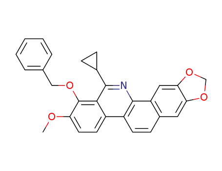 1-benzyloxy-13-cyclopropyl-2-methoxy-[1,3]dioxolo[4',5':4,5]benzo[1,2-<i>c</i>]phenanthridine