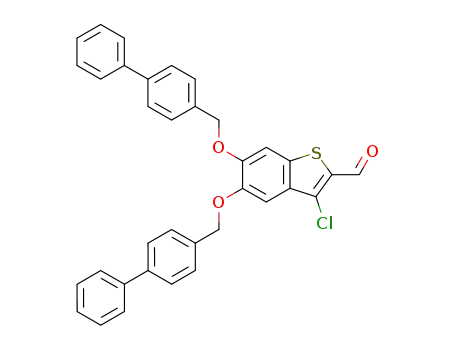 5,6-bis-(biphenyl-4-ylmethoxy)-3-chloro-benzo[<i>b</i>]thiophene-2-carbaldehyde