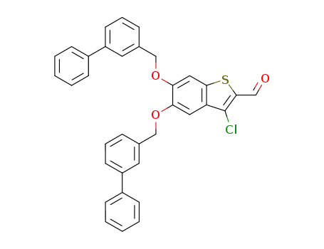 5,6-bis-(biphenyl-3-ylmethoxy)-3-chloro-benzo[<i>b</i>]thiophene-2-carbaldehyde
