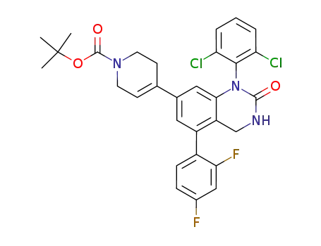4-[1-(2,6-dichloro-phenyl)-5-(2,4-difluoro-phenyl)-2-oxo-1,2,3,4-tetrahydro-quinazolin-7-yl]-3,6-dihydro-2<i>H</i>-pyridine-1-carboxylic acid <i>tert</i>-butyl ester