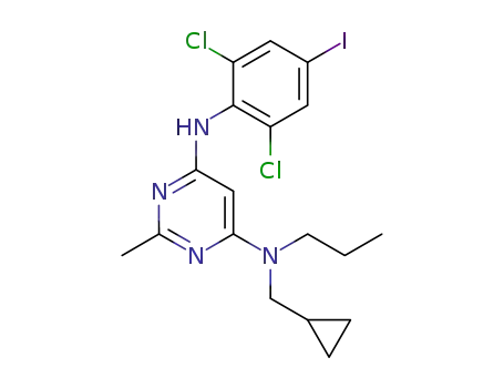 <i>N</i>-cyclopropylmethyl-<i>N</i>'-(2,6-dichloro-4-iodo-phenyl)-2-methyl-<i>N</i>-propyl-pyrimidine-4,6-diamine