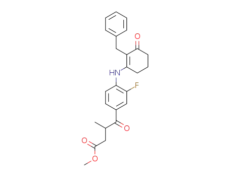 4-[4-(2-benzyl-3-oxo-cyclohex-1-enylamino)-3-fluoro-phenyl]-3-methyl-4-oxo-butyric acid methyl ester
