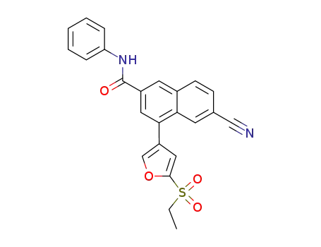6-cyano-4-(5-ethanesulfonyl-furan-3-yl)-naphthalene-2-carboxylic acid phenylamide