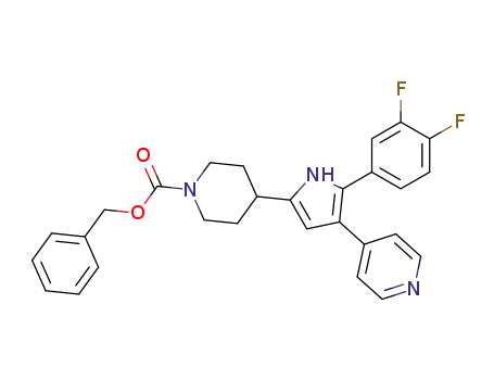 4-[5-(3,4-difluoro-phenyl)-4-pyridin-4-yl-1<i>H</i>-pyrrol-2-yl]-piperidine-1-carboxylic acid benzyl ester