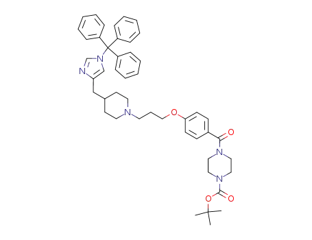 4-(4-{3-[4-(1-trityl-1<i>H</i>-imidazol-4-ylmethyl)-piperidin-1-yl]-propoxy}-benzoyl)-piperazine-1-carboxylic acid <i>tert</i>-butyl ester