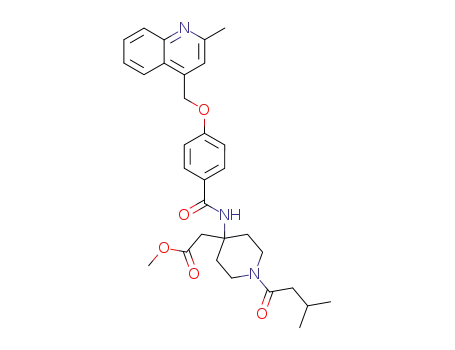{1-(3-methyl-butyryl)-4-[4-(2-methyl-quinolin-4-ylmethoxy)-benzoylamino]-piperidin-4-yl}-acetic acid methyl ester