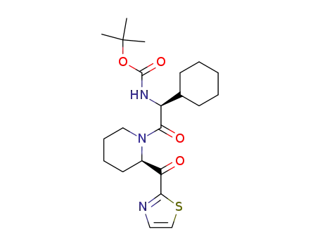 Carbamic acid,
[(1S)-1-cyclohexyl-2-oxo-2-[(2R)-2-(2-thiazolylcarbonyl)-1-piperidinyl]eth
yl]-, 1,1-dimethylethyl ester