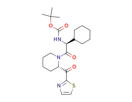 Carbamic acid,
[(1S)-1-cyclohexyl-2-oxo-2-[(2S)-2-(2-thiazolylcarbonyl)-1-piperidinyl]eth
yl]-, 1,1-dimethylethyl ester