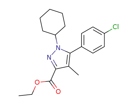 1H-Pyrazole-3-carboxylic acid,
5-(4-chlorophenyl)-1-cyclohexyl-4-methyl-, ethyl ester