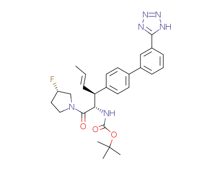 {(E)-(1S,2S)-1-((S)-3-Fluoro-pyrrolidine-1-carbonyl)-2-[3'-(1H-tetrazol-5-yl)-biphenyl-4-yl]-pent-3-enyl}-carbamic acid tert-butyl ester