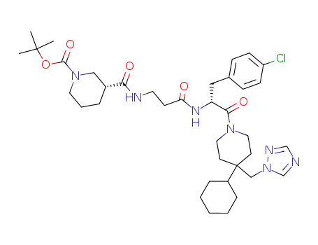 (R)-3-{2-[(R)-1-(4-Chloro-benzyl)-2-(4-cyclohexyl-4-[1,2,4]triazol-1-ylmethyl-piperidin-1-yl)-2-oxo-ethylcarbamoyl]-ethylcarbamoyl}-piperidine-1-carboxylic acid tert-butyl ester